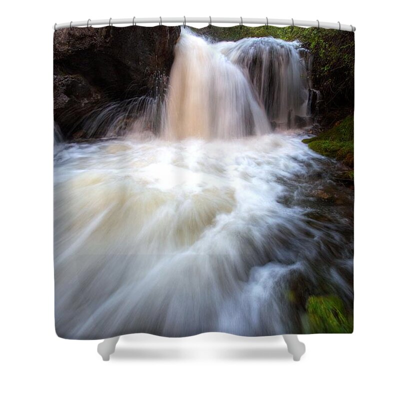Waterfall Shower Curtain featuring the photograph Fall and Splash by David Andersen