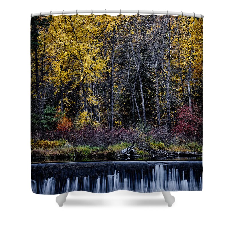 Fall Shower Curtain featuring the photograph Fall At Jolanda Lake Spillway by Robert Woodward