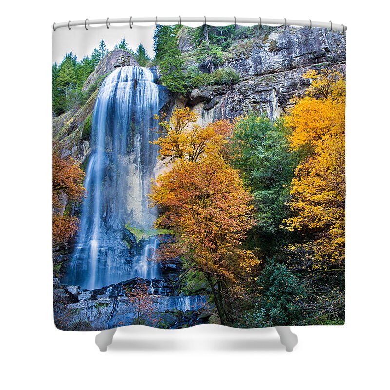 Fall Shower Curtain featuring the photograph Fall Silver Falls by Robert Bynum