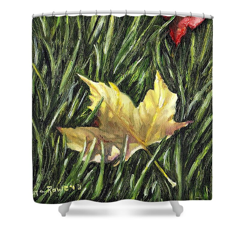 Fall Shower Curtain featuring the painting Fallen from Grace by Shana Rowe Jackson