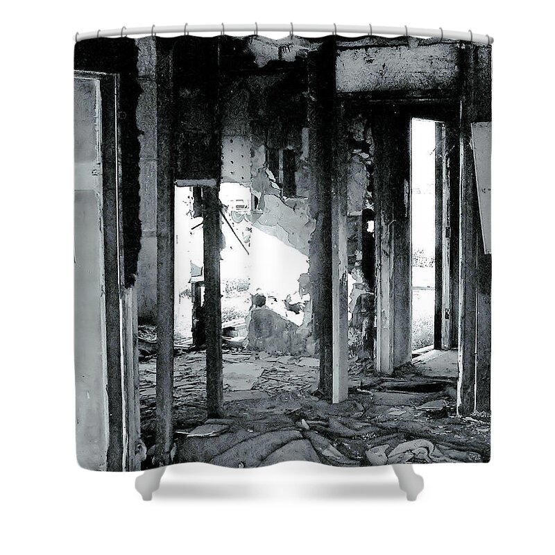 Ruin Shower Curtain featuring the photograph Fallen by Rory Siegel