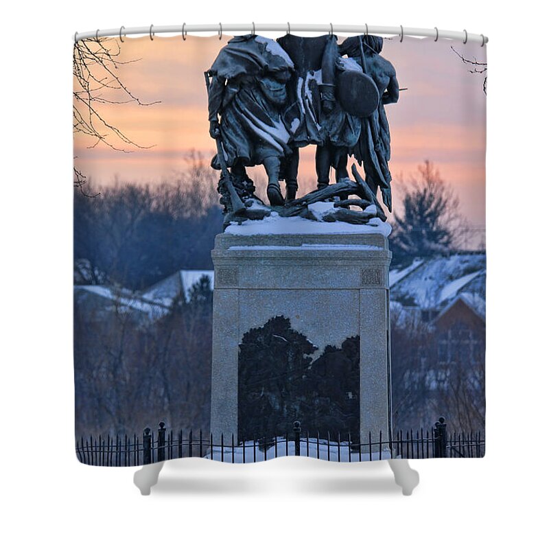 Fallen Timbers Shower Curtain featuring the photograph Fallen Timbers Monument 7642 by Jack Schultz