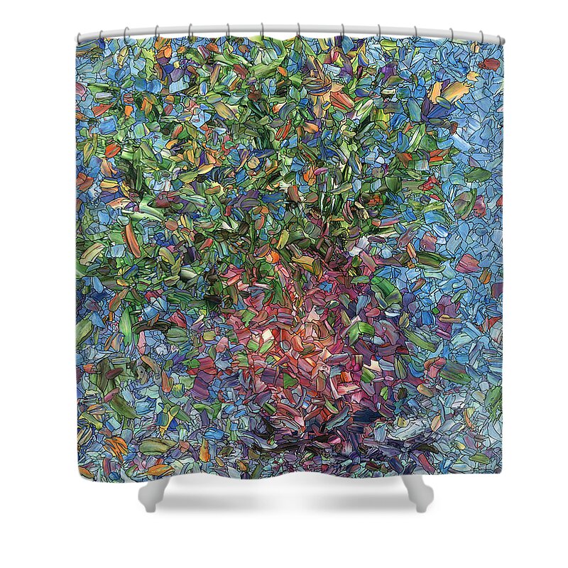 Flowers Shower Curtain featuring the painting Falling Flowers by James W Johnson