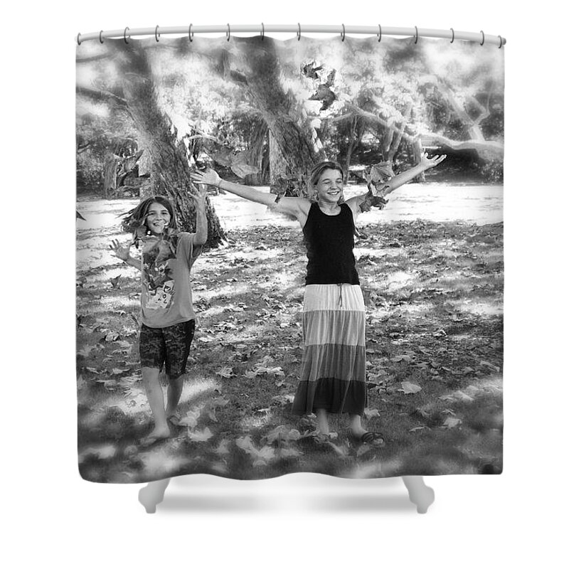 Falling Shower Curtain featuring the photograph Falling Leaves by Diana Haronis