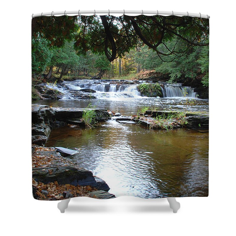 Falls River Shower Curtain featuring the photograph Falls River by Janice Adomeit