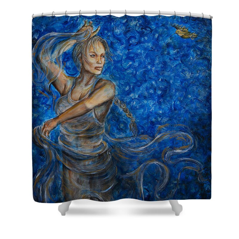 Dancer Shower Curtain featuring the painting Fandango by Nik Helbig