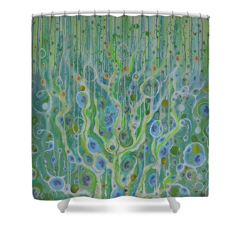 Eye Shower Curtain featuring the mixed media Fantasia in Eye Minor by Douglas Fromm