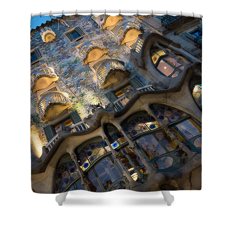 Antoni Gaudi Shower Curtain featuring the photograph Fantastical Casa Batllo - Antoni Gaudi Barcelona by Georgia Mizuleva