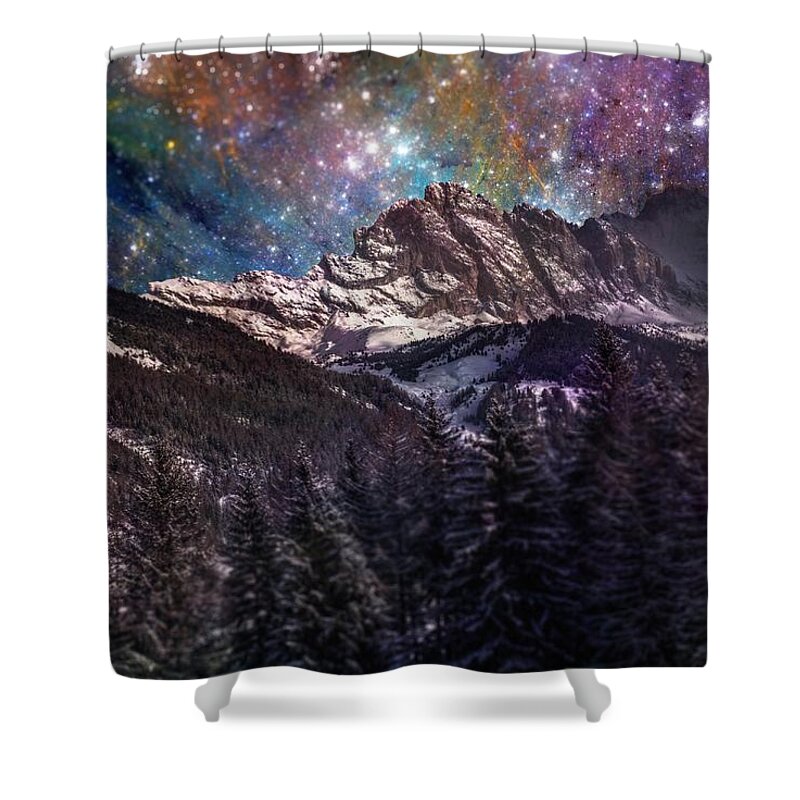 Winter Shower Curtain featuring the photograph Fantasy mountain landscape by Martin Capek