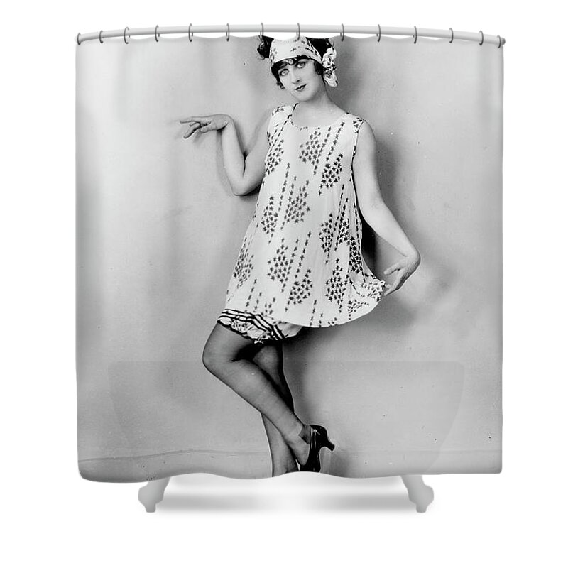 1925 Shower Curtain featuring the photograph Fashion A Flapper, 1925 by Granger