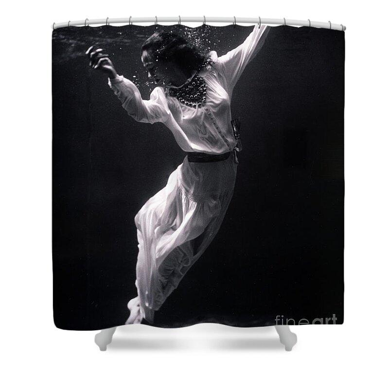 Fashion Shower Curtain featuring the photograph Fashion Model Underwater, 1939 by Science Source