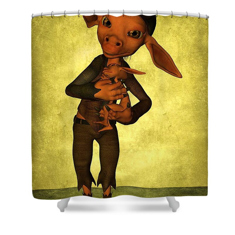 Child Shower Curtain featuring the digital art Father and Son by Gabiw Art