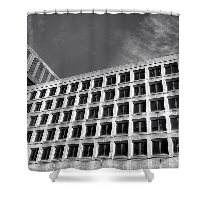 Fbi Shower Curtain featuring the photograph FBI Building Side View by Olivier Le Queinec