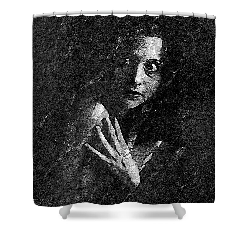Semi-nude Shower Curtain featuring the photograph Fear by Aleksander Rotner