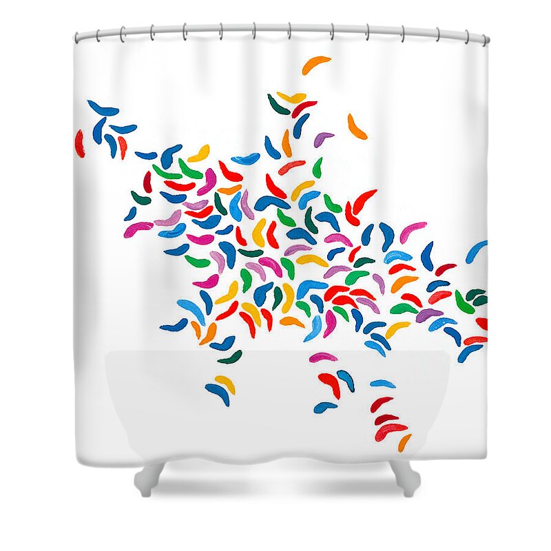 Feathers Shower Curtain featuring the painting Feathers by Bjorn Sjogren