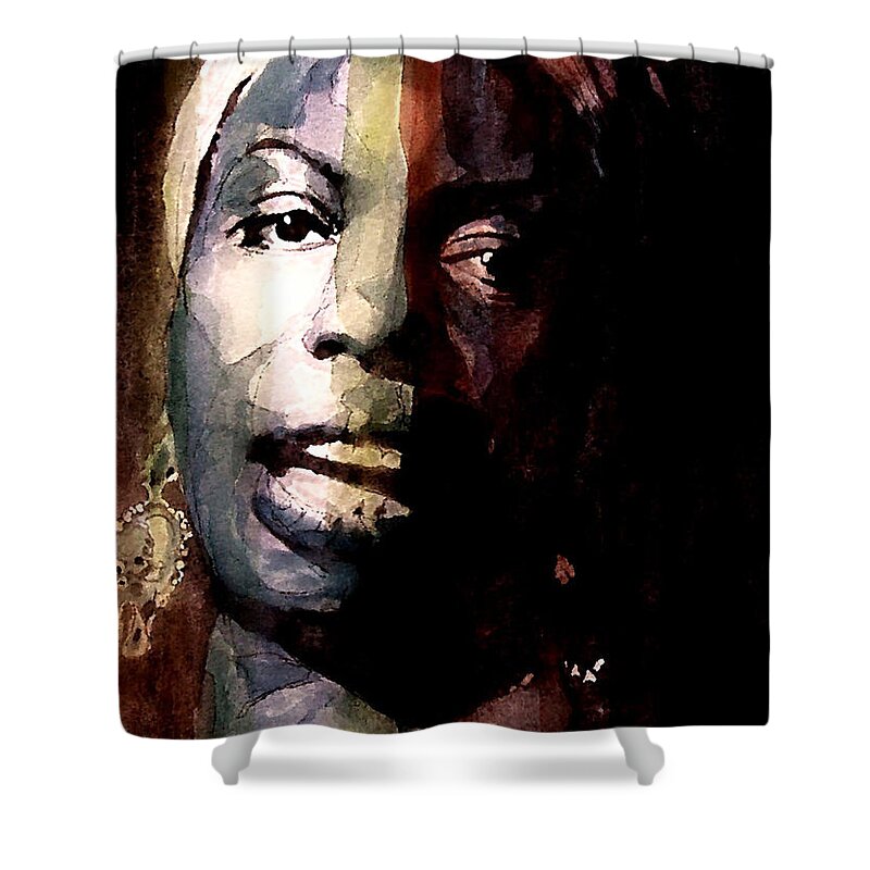 Nina Simone Shower Curtain featuring the painting Felling Good by Paul Lovering