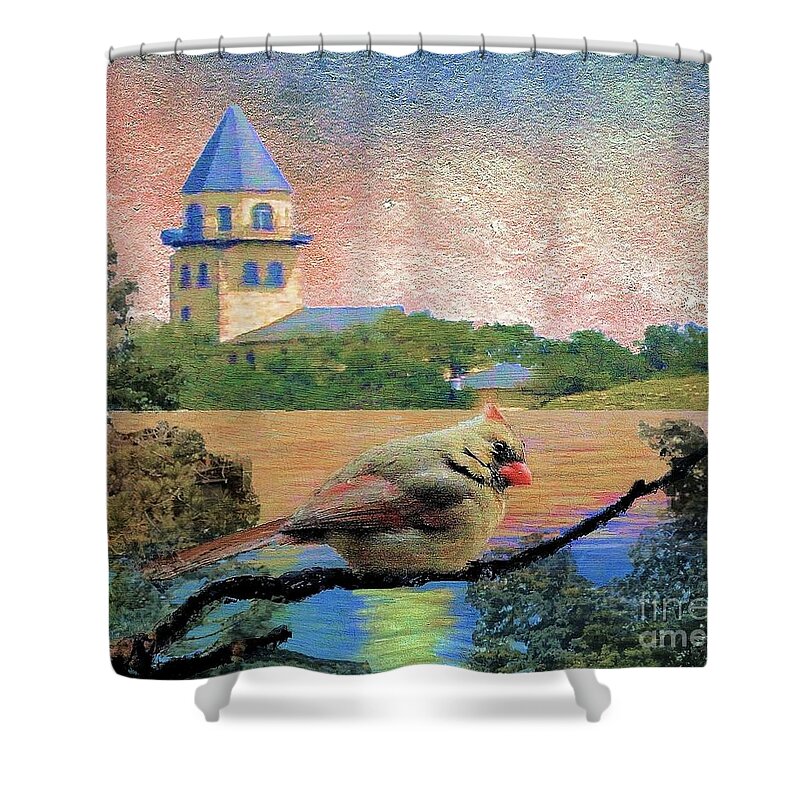 Female Cardinal Shower Curtain featuring the photograph Female Cardinal IV by Janette Boyd
