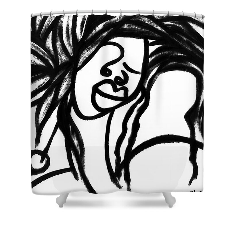 Femme Shower Curtain featuring the painting Femme One by Cleaster Cotton