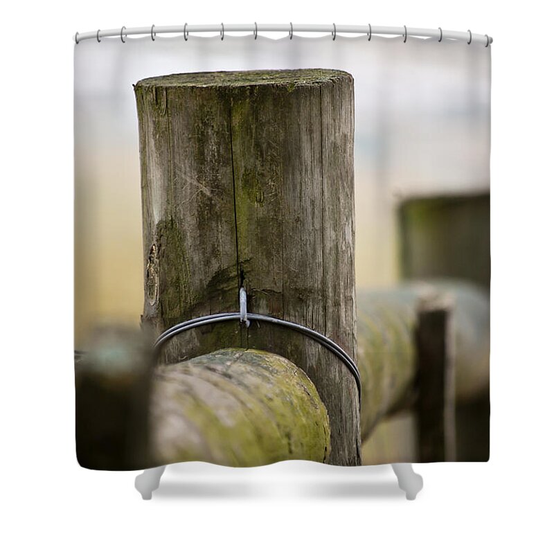Post Shower Curtain featuring the photograph Fence Post by Kerri Farley