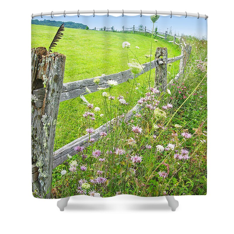 Old Shower Curtain featuring the photograph Fence Post by Melinda Fawver