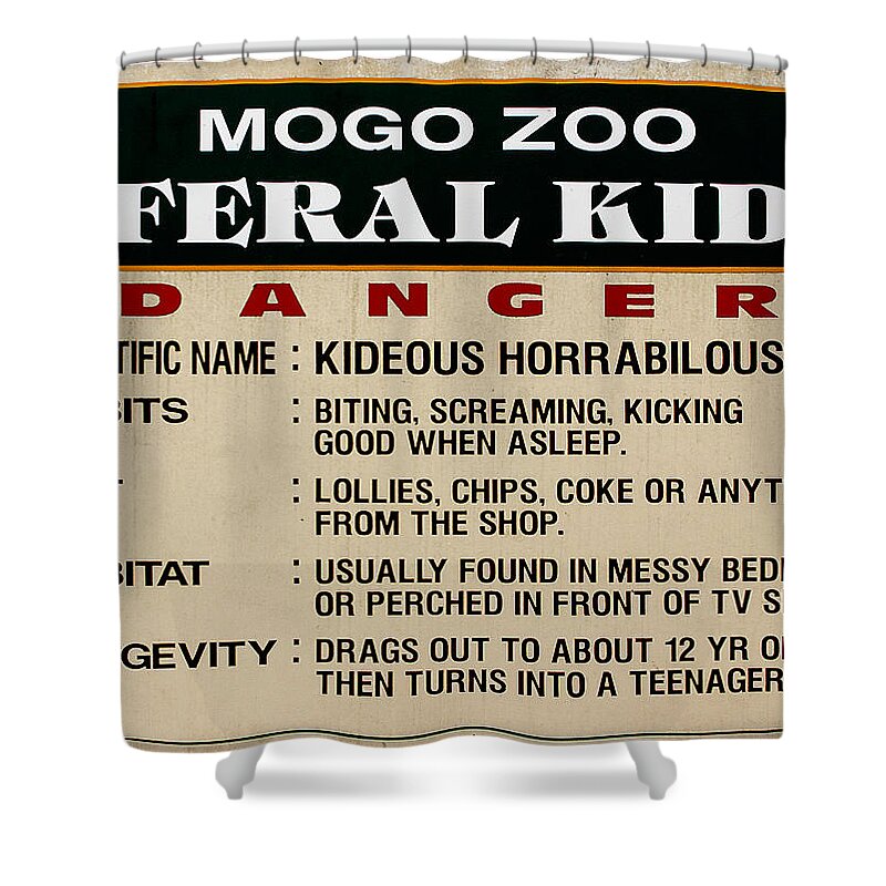 Humor Shower Curtain featuring the photograph Feral Kid by Steven Ralser