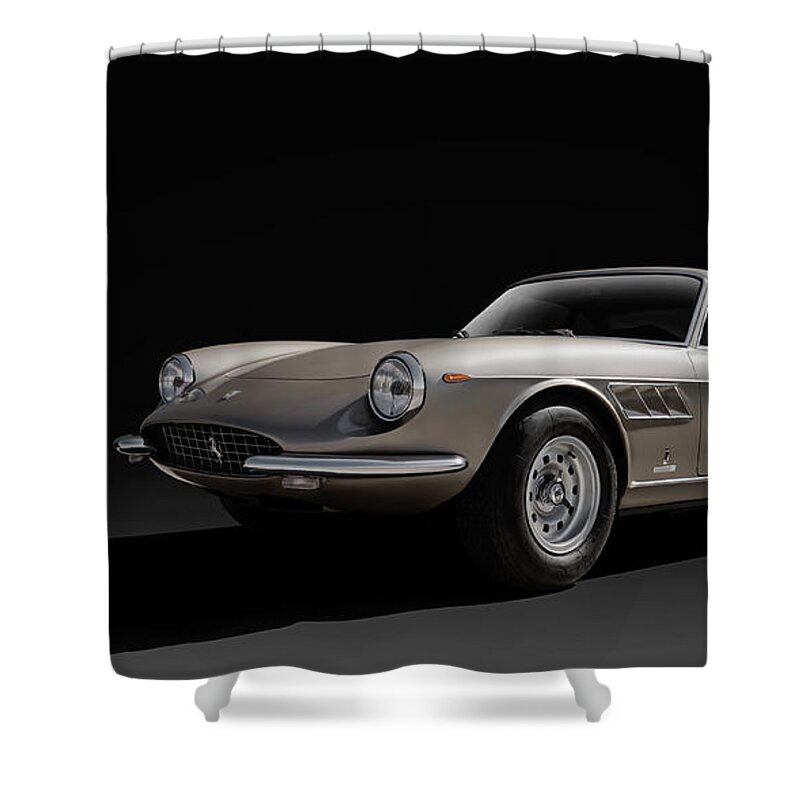 Ferrari Shower Curtain featuring the digital art Ferrari 365 by Douglas Pittman