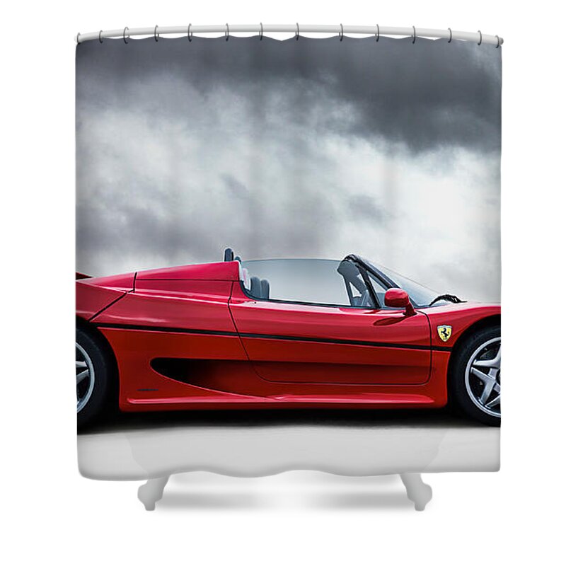 Ferrari Shower Curtain featuring the digital art Ferrari F50 by Douglas Pittman