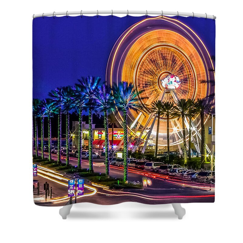 Alabama Shower Curtain featuring the photograph Ferris Wheel At The Wharf by Rob Sellers