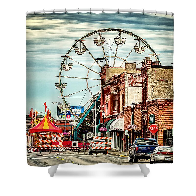 Ferris Shower Curtain featuring the photograph Ferris Wheel in Winona by Al Mueller