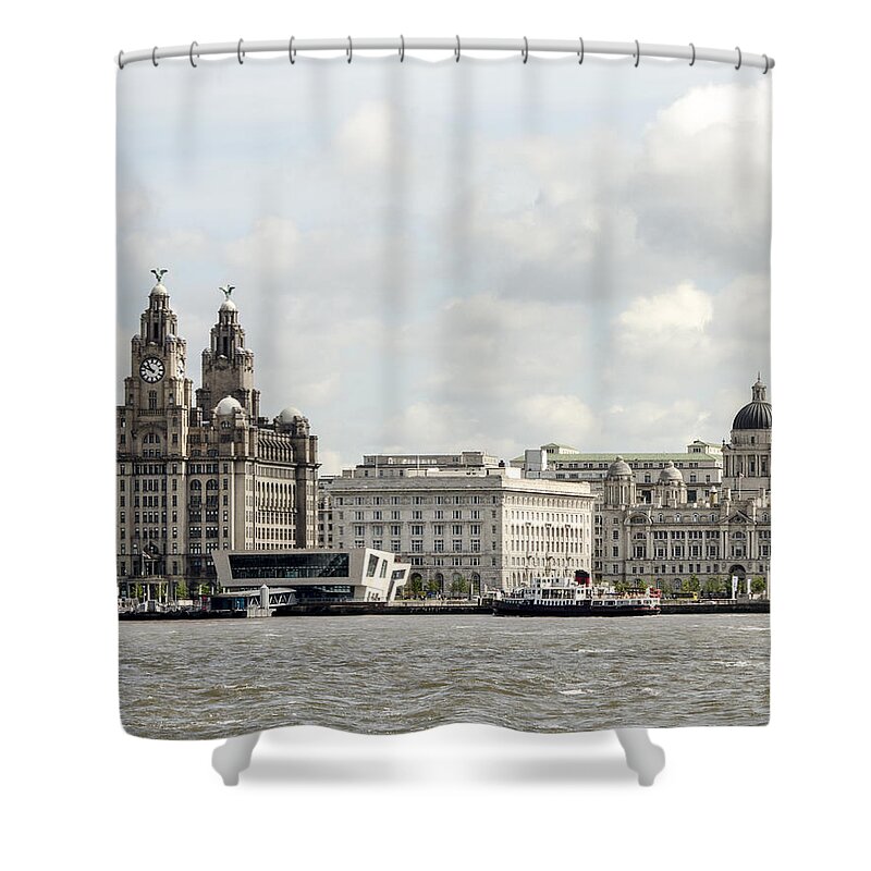 Ferry Shower Curtain featuring the photograph Ferry at Liverpool by Spikey Mouse Photography