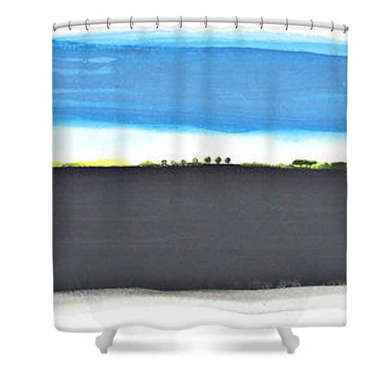 Landscape Shower Curtain featuring the painting Fertile Field by Bjorn Sjogren