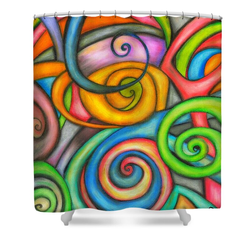 Abstract Shower Curtain featuring the photograph Fiesta by Artist RiA