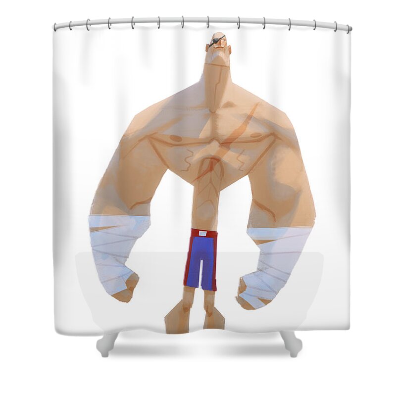  Shower Curtain featuring the painting Fighter by Adam Ford