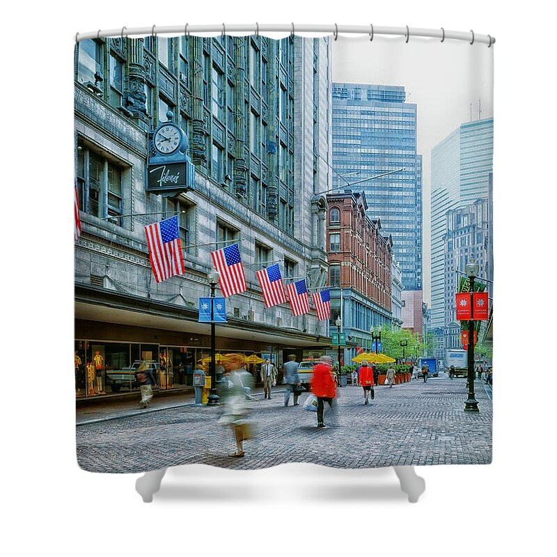 Boston Shower Curtain featuring the photograph Filene's Department Store - Boston by Mountain Dreams