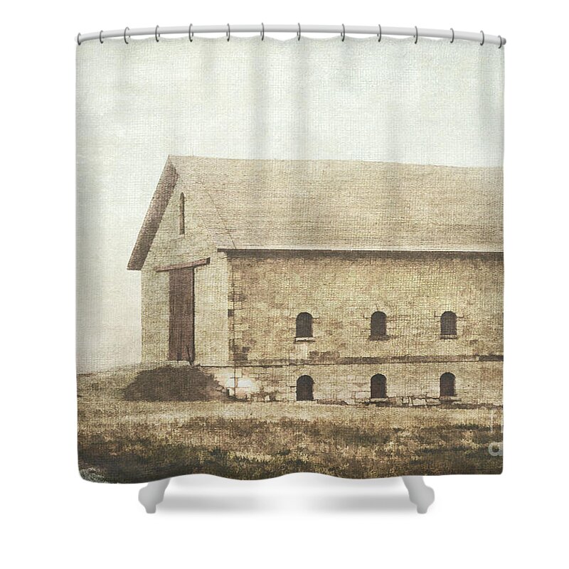Barn Shower Curtain featuring the photograph Filley Stone Barn by Pam Holdsworth