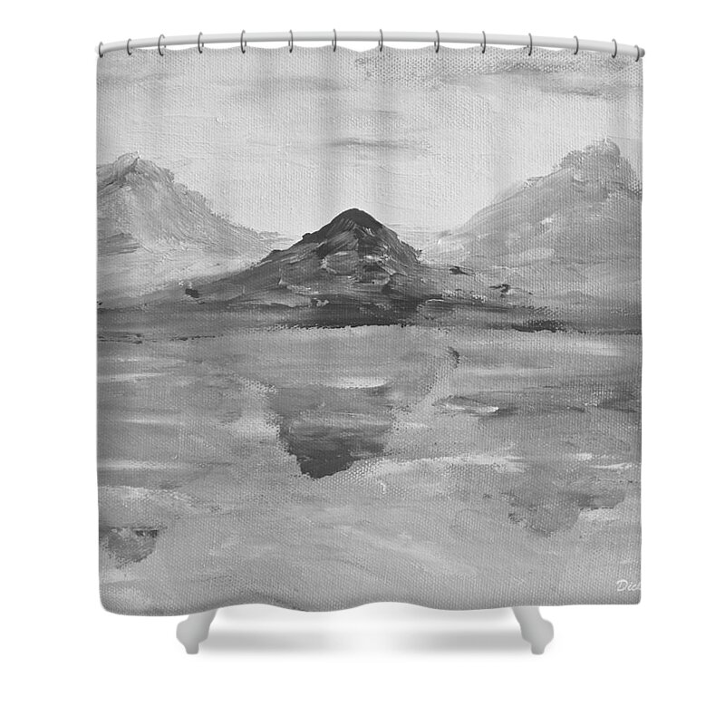 Monochrome Shower Curtain featuring the painting Finger Painting #2 by Dick Bourgault