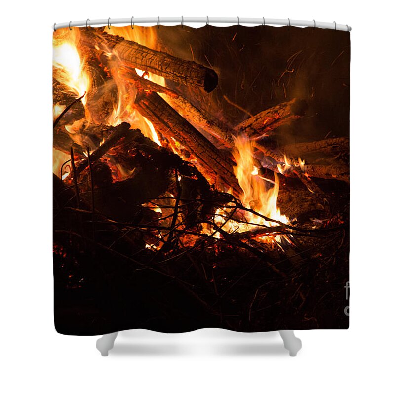 Farm Shower Curtain featuring the photograph Fire by Agnes Caruso