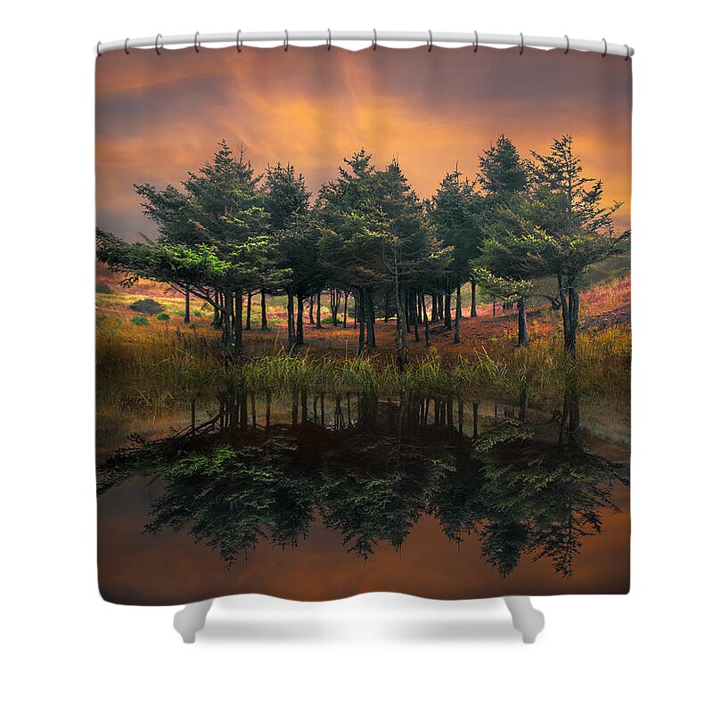 Appalachia Shower Curtain featuring the photograph Fire by Debra and Dave Vanderlaan