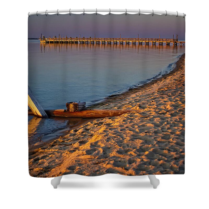 Landscape Shower Curtain featuring the photograph Sunset On Fire Island 9050 by Karen Celella