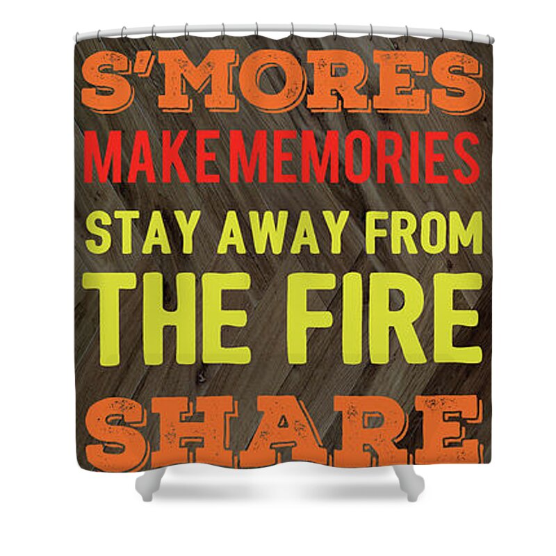 Fire Shower Curtain featuring the digital art Fire Pit Rules by Elizabeth Medley