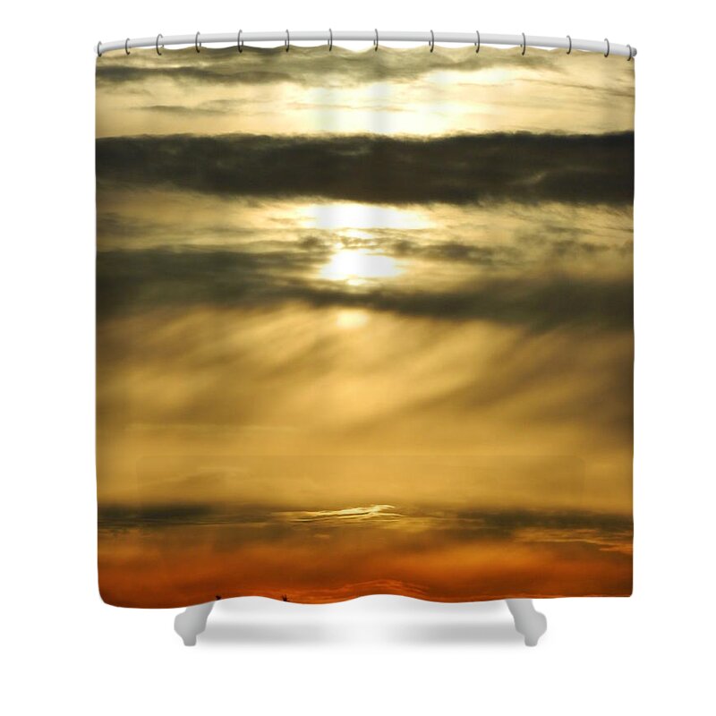 Fire Shower Curtain featuring the photograph Fire Sunset 2 by Gallery Of Hope 