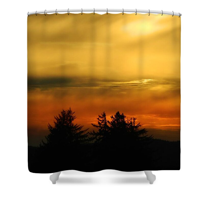 Fire Shower Curtain featuring the photograph Fire Sunset 4 by Gallery Of Hope 