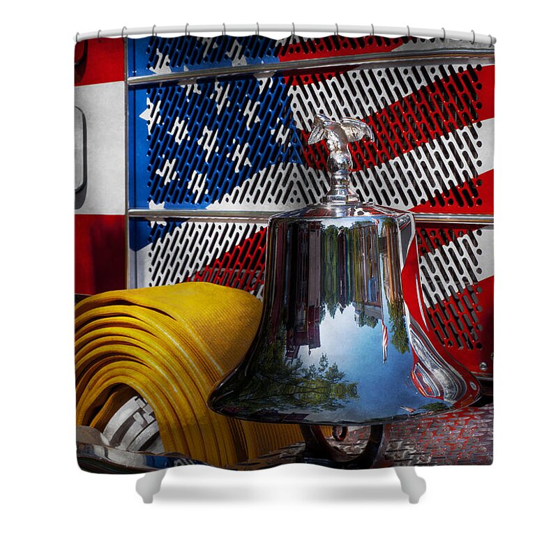 Fire Shower Curtain featuring the photograph Fireman - Red Hot by Mike Savad