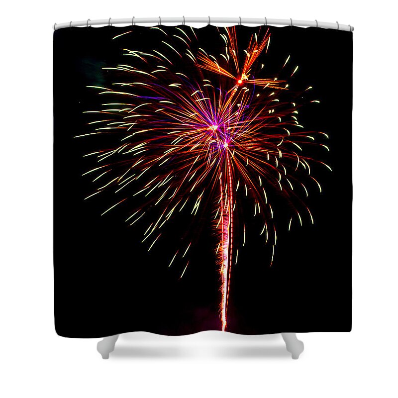 Burst Shower Curtain featuring the photograph Fireworks 11 by Paul Freidlund