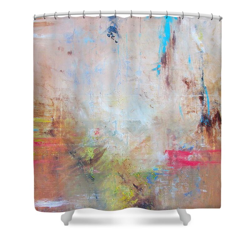 First Day Shower Curtain featuring the painting First Day by Pristine Cartera Turkus