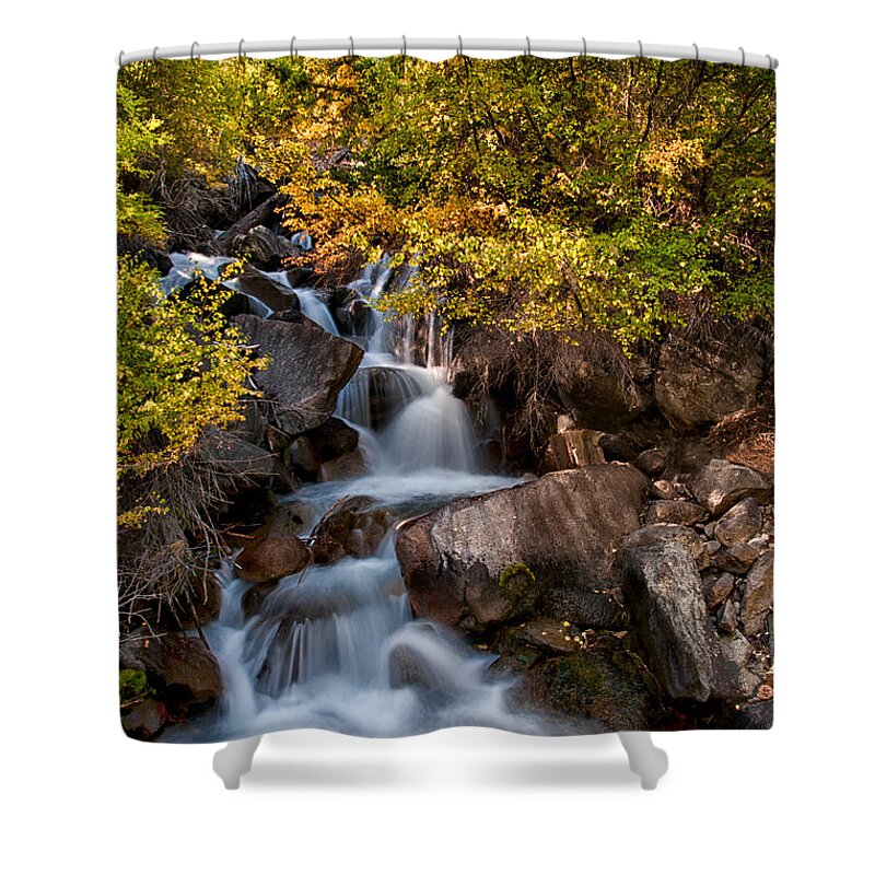 Water Shower Curtain featuring the photograph First Falls by Cat Connor