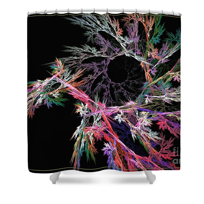 Art Shower Curtain featuring the digital art First flower - Abstract art by Sipo Liimatainen