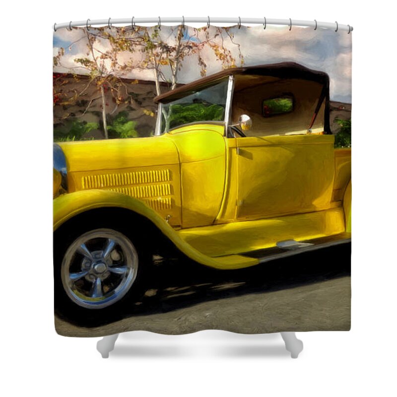 1928 Ford Pick Up Shower Curtain featuring the painting First Love by Michael Pickett