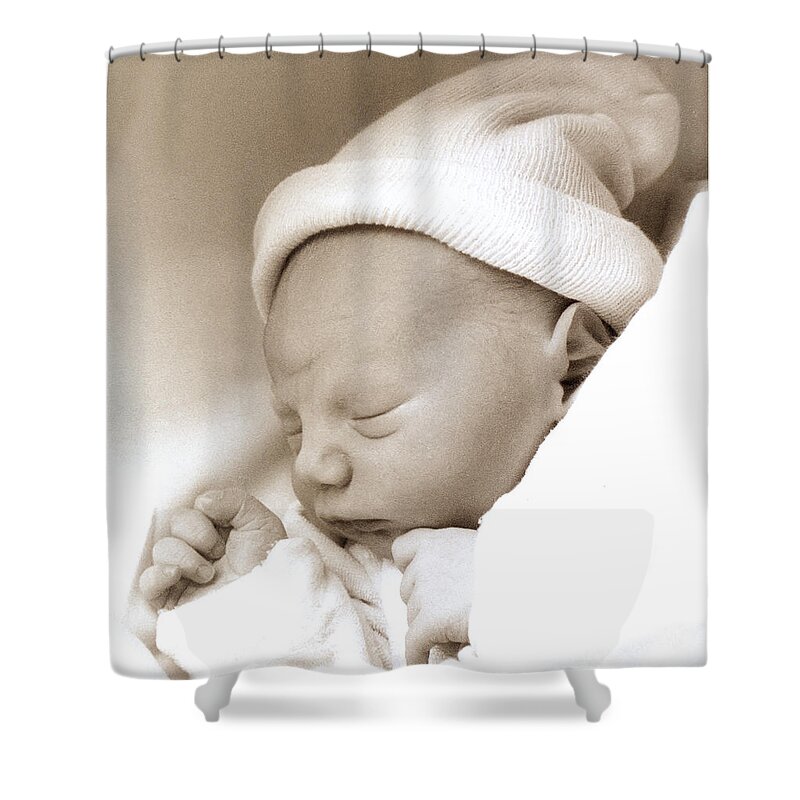 First Nap Shower Curtain featuring the photograph First Nap by Weston Westmoreland