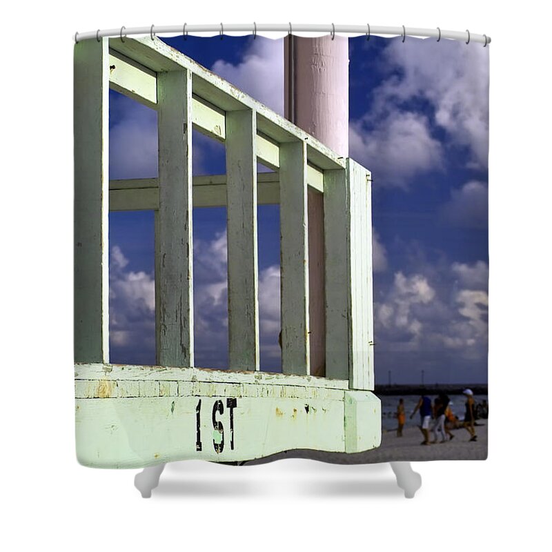 Miami Beach Shower Curtain featuring the photograph First Street Porch by Gary Dean Mercer Clark